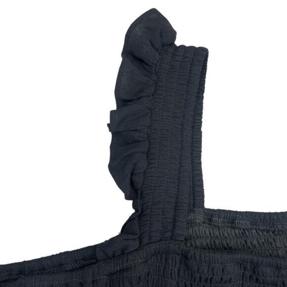 Torrid Smocked Crinkle Peplum Tank Top In Black Size 5X - Picture 5 of 8